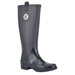 NWT Tommy Hilfiger Karissa Tall Rain Boots Navy Blue Womens Size 6